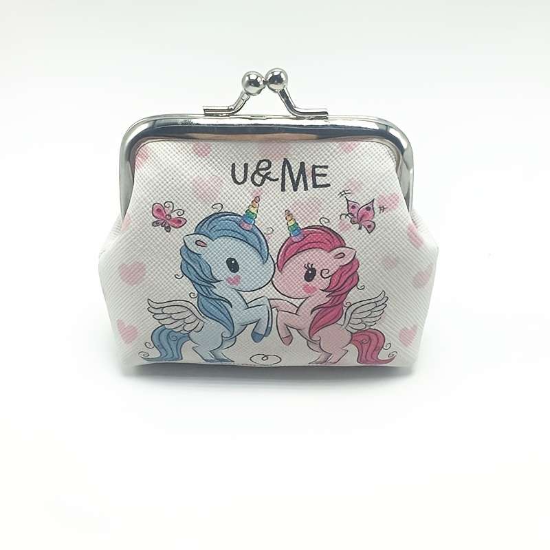 1pc New Cartoon Unicorns Mini Coin Purse Positioning Printing Casual Style