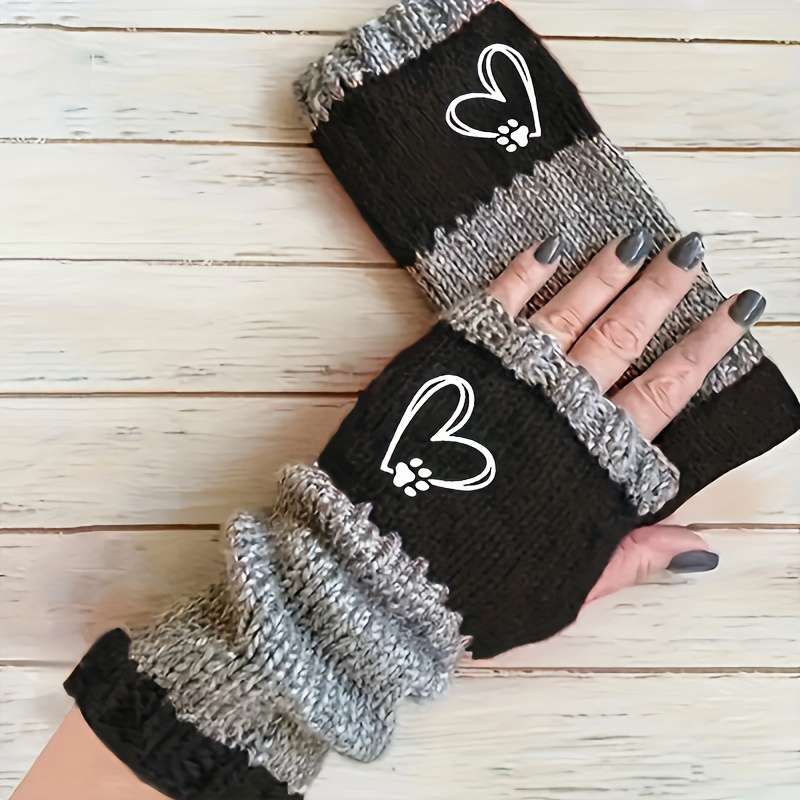 1 Pair Red Warm Gloves
