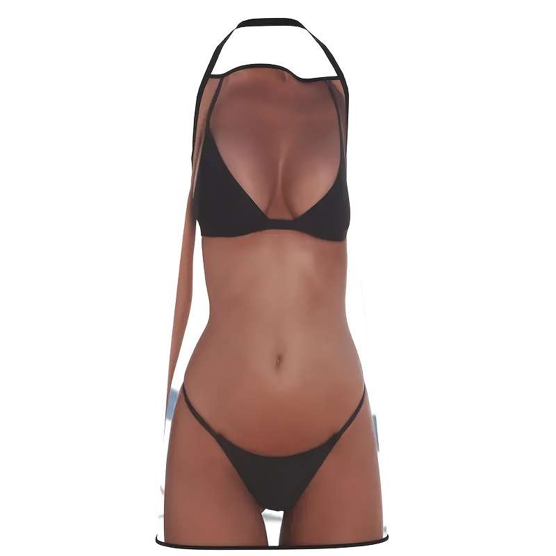 1 Fun Body Print Apron Sexy Bikini Design Durable Polyester 59.94x80.01 cm Ideal for Cook