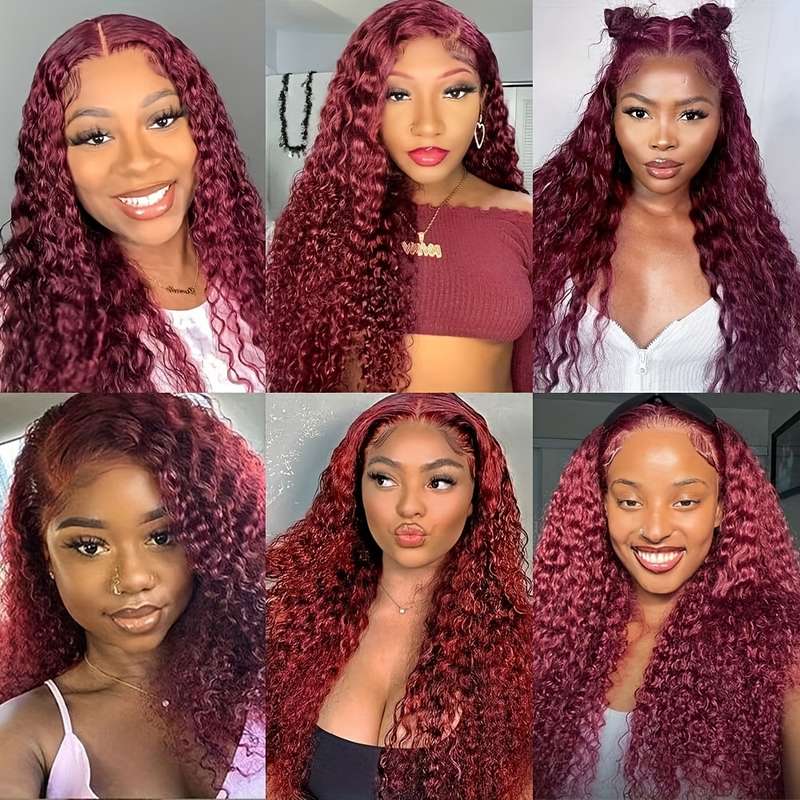 1Pc Burgundy 76.2cm Fashion Design Wig