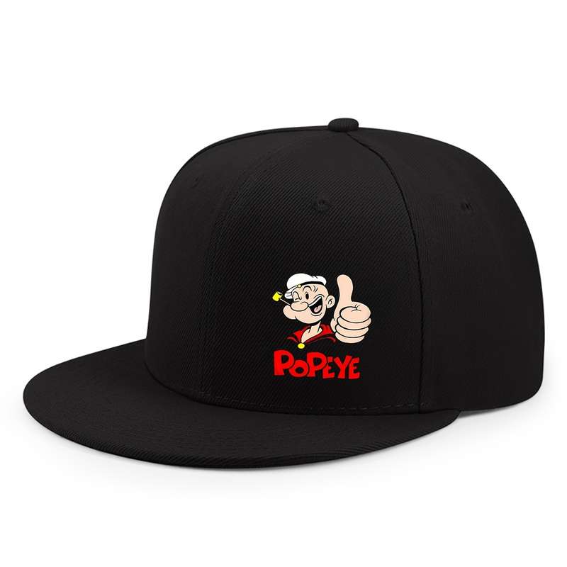 1pc Hip-Hop Baseball Cap with Popeye Cartoon Print Adjustable Breathable Polyester Sun Hat f