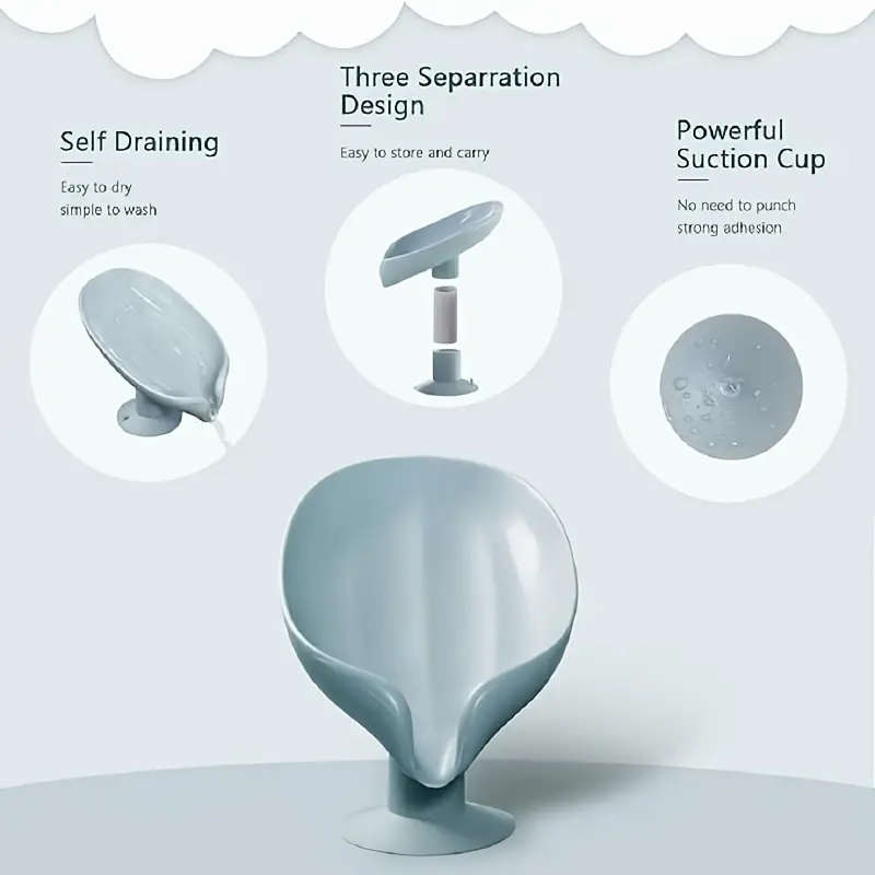 1pc Sets of Soap Box Cleaning Brush Holder Suction Cup Countertop Storage Rack Hole-Free Creative Dr