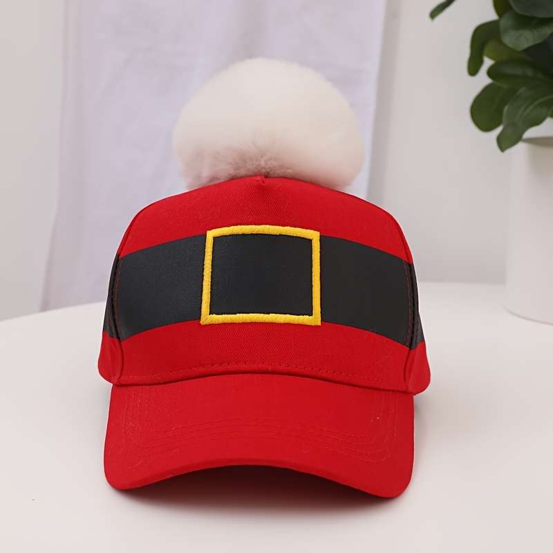 1pc Baseball Cap for Men And Women Adjustable Hand Washable Funny Santa Claus Holiday Hat