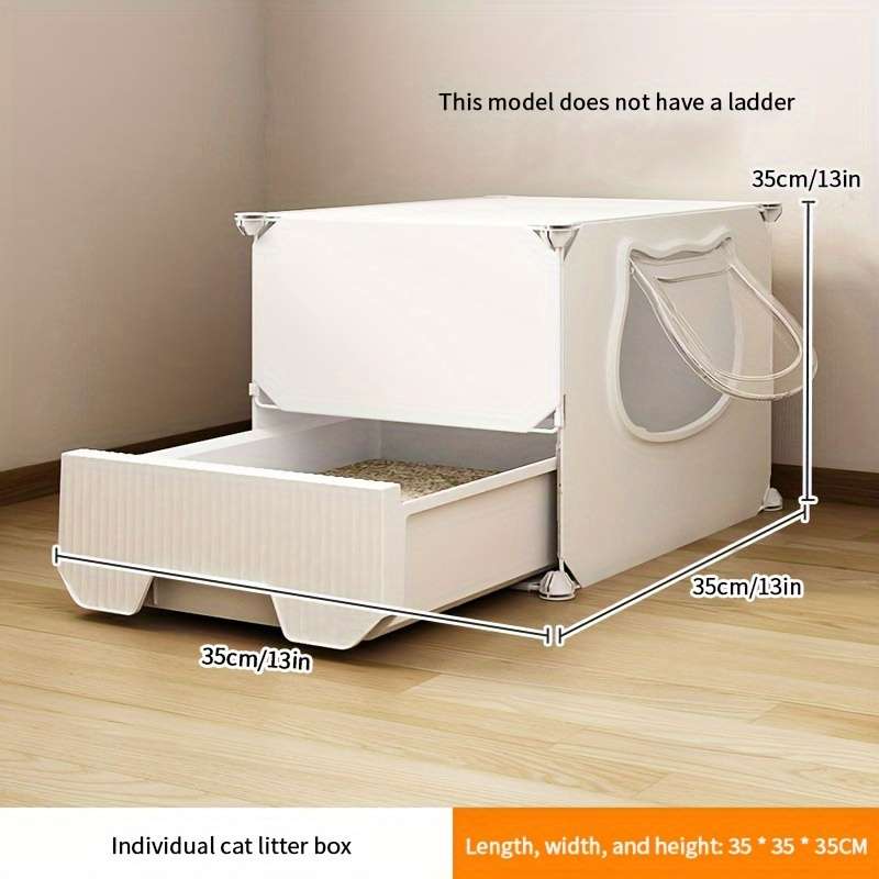 1pc 2-row external litter box Pet Cage