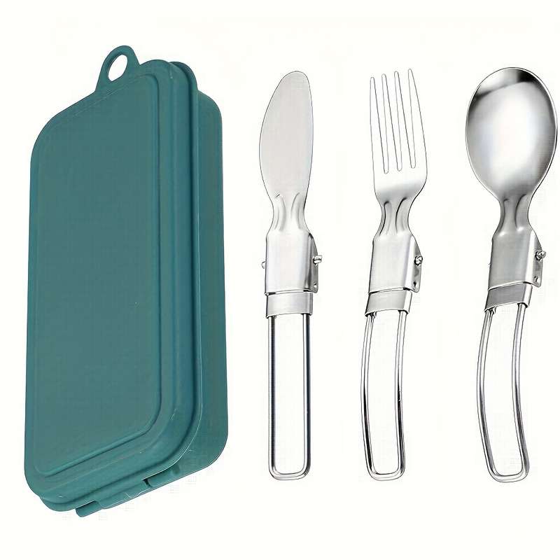 3pcs Stainless Steel Cutlery Set Portable Spoon Fork and Knife Polished Finish Compact and
