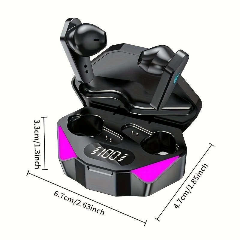 Wireless Headphones Hi-Fi Stereo Earbuds Sports Headphones with Charging Case and Touch Control In-E