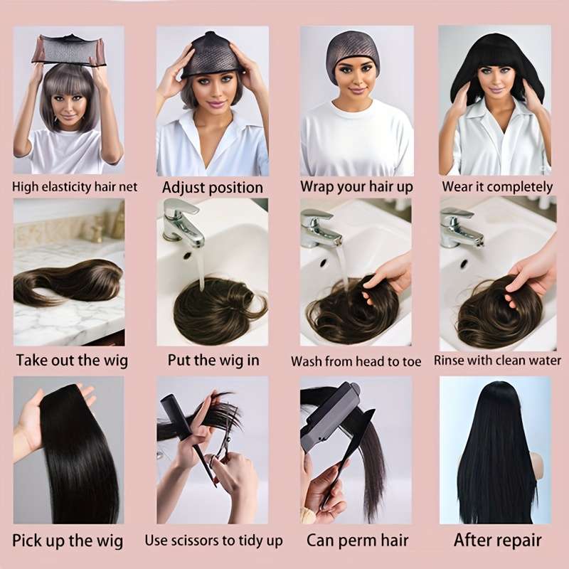 1Pc Black Brown Golden Mix Fashion Design Wig