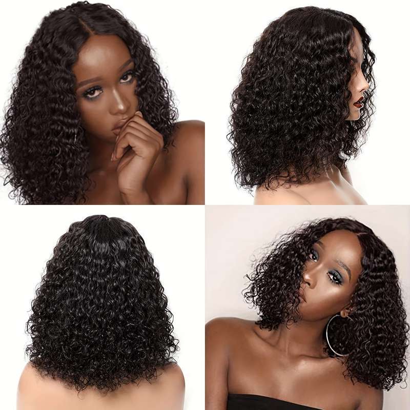 1Pc Black 35.56cm Fashion Design Wig