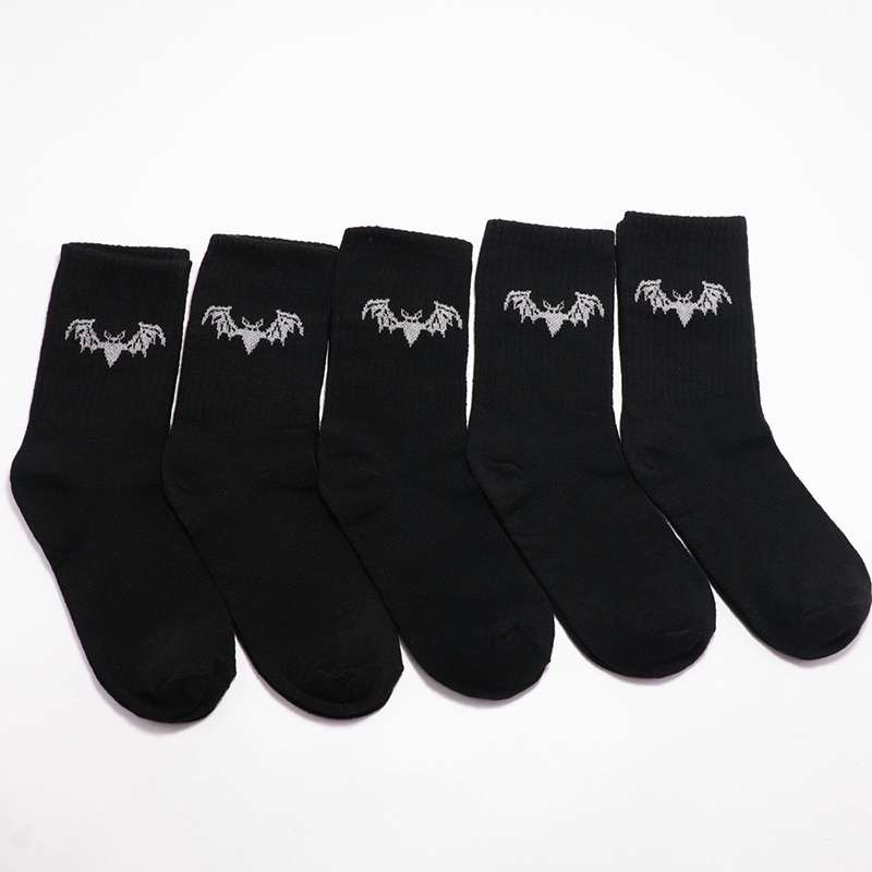 5 Pairs Black One Size High Elastic Socks