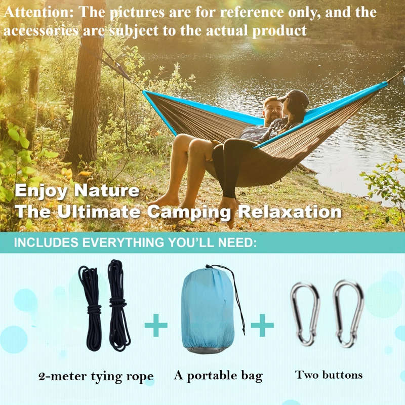 1pc Camping Hammock Single Portable Hammock With 2 Tree Straps And Storage Bag Ideal For Outdoor Ind