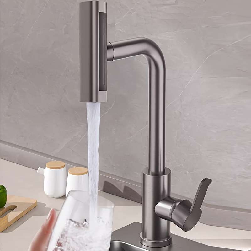 1pc Commercial Not Four Modes Of Outlet Kitchen Faucet With Sprayer Plus 60CM Inlet Pipe Rotary Sp