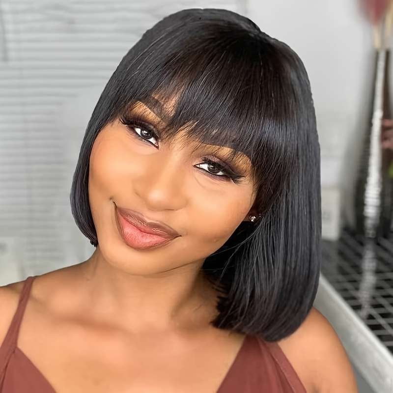 1Pc Black 30.48cm Fashion Design Wig