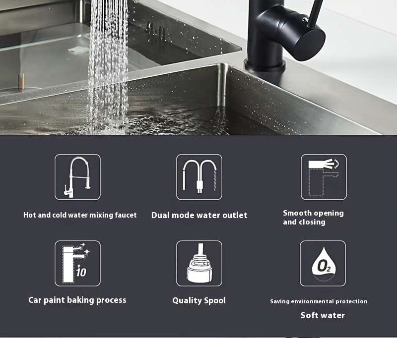 1 Piece Twinbell Modern Kitchen Faucet