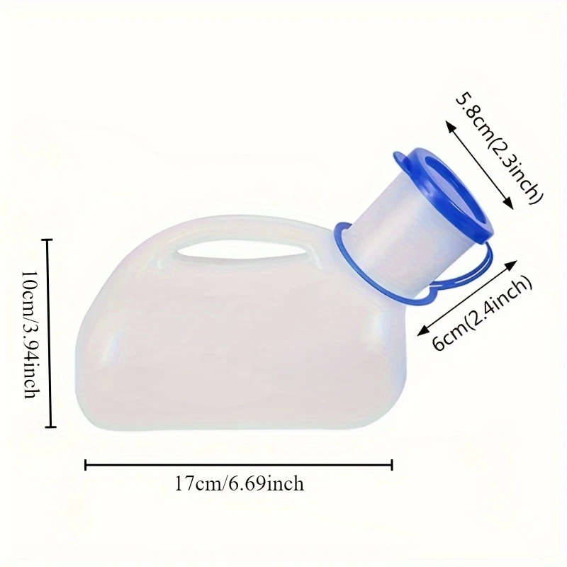 1pc Leakproof Portable Urinal with Lid and Funnel Lightweight Food-Grade Pee Bottle for Elderly Pati