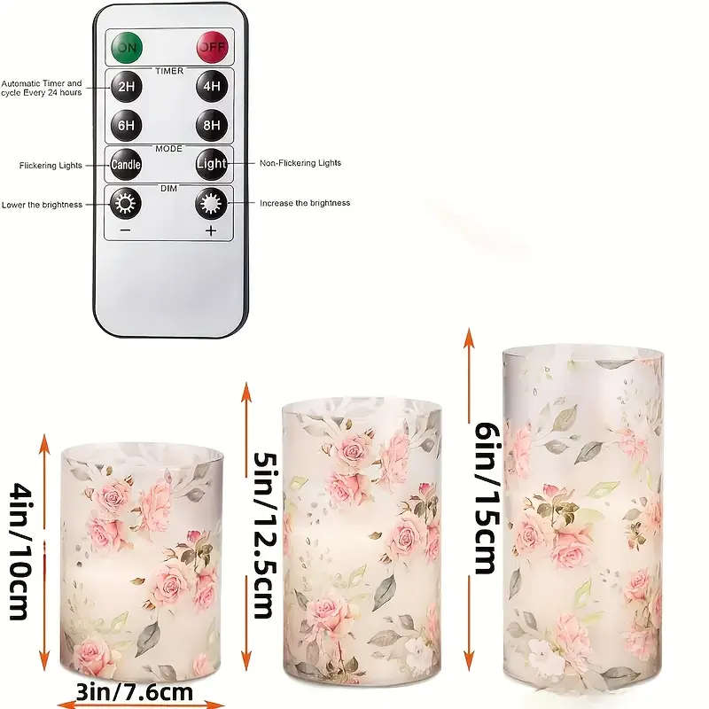 3 Piece Flameless Electronic Candle Set