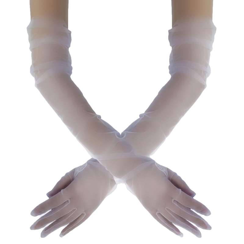 1 Pair Lake Blue Evening Party Gloves