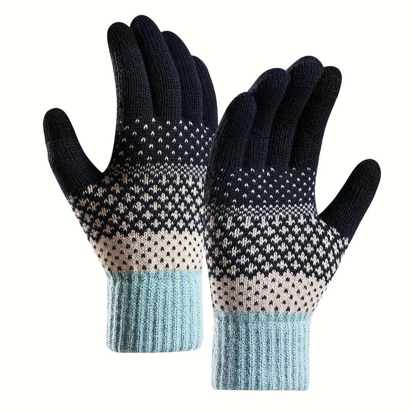 1 Pair Black Warm Gloves