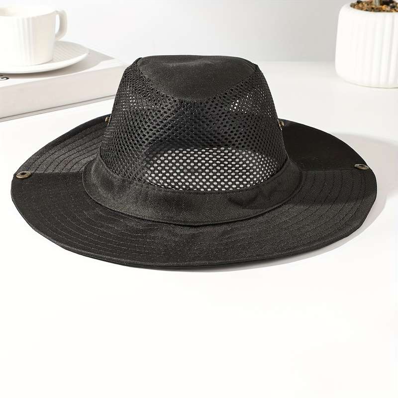 1pc Casual Mountaineering Hat for Men with Large Brim Outdoor Sun Protection Fishing Fisherman
