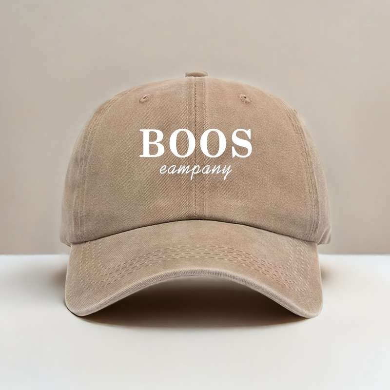 1pc Unisex Washable Baseball Cap with Adjustable Strap BOOS Company Printed Blue Denim Design