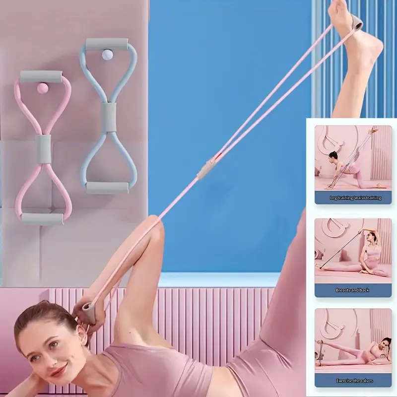 1pc 8-Shaped Elastic Resistance Band for Women Yoga Fitness Equipment for Back Toning Chest Expansio