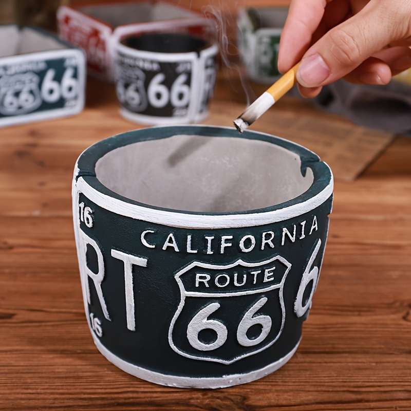 Vintage California Route 66 Resin Ashtray Multipurpose Creative Home Decor No Electricity Ne