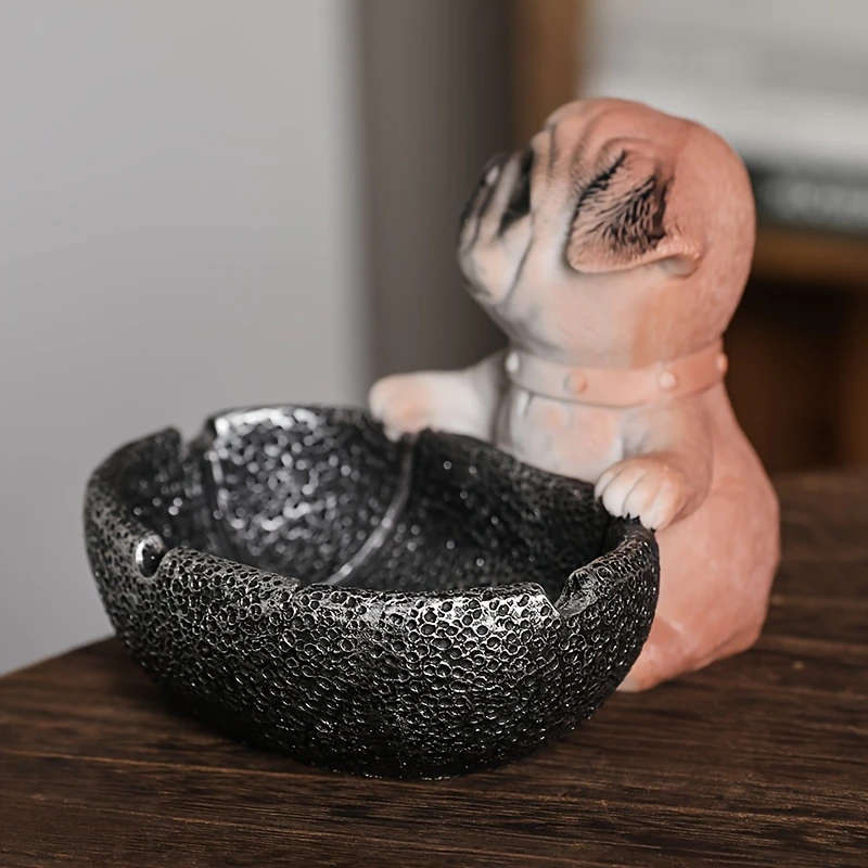 1pc Art Deco Resin Ashtray Creative Cartoon Dog Design Irregular Shape Decorative Home Office Access