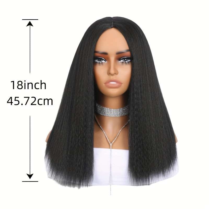 1Pc Black 45.72cm Fashion Design Wig