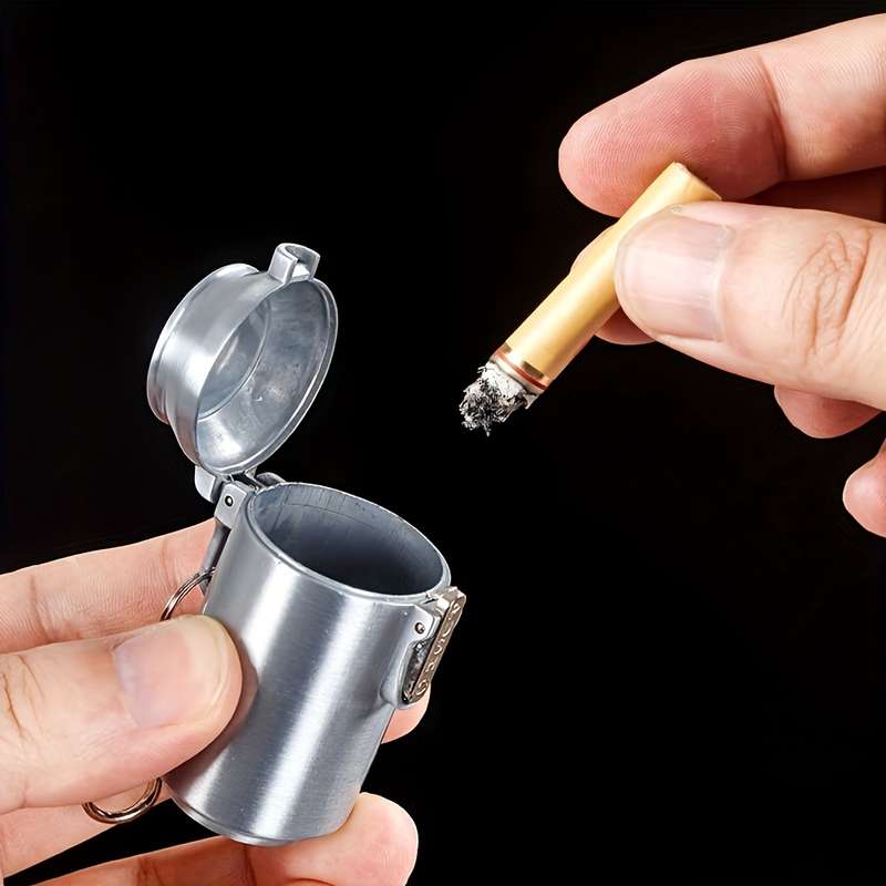 1pc Portable Mini Metal Ashtray for Car Bedroom Living Room Creative Irregular Shape No Electr
