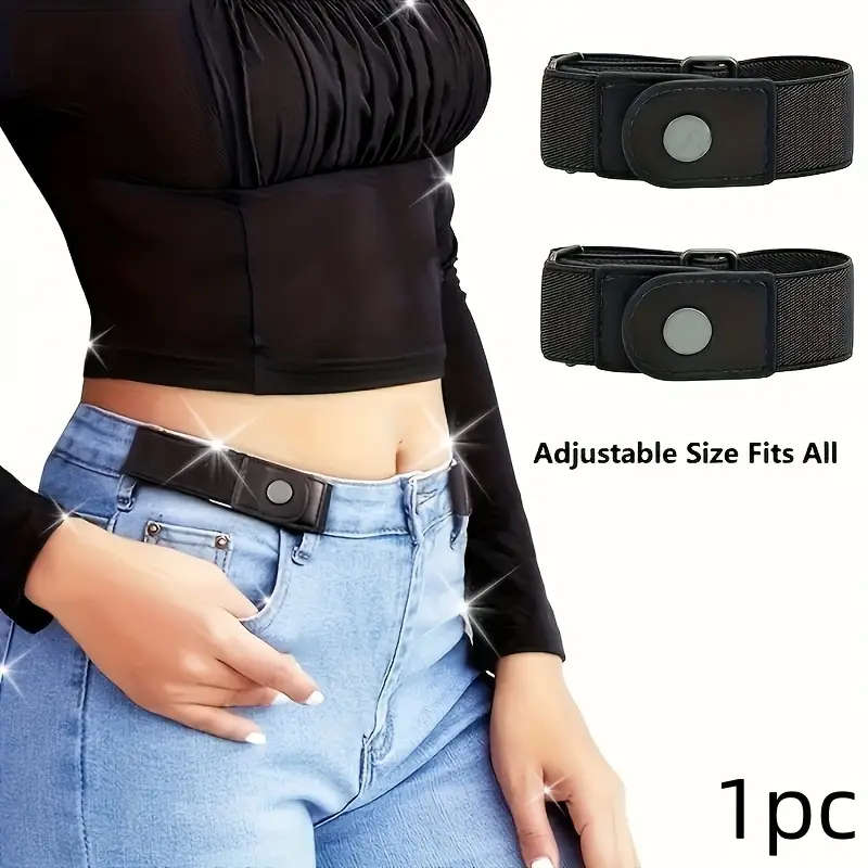 1pc Women'S Tummy Control Belt Adjustable Knit Waistband No Buckle Design Comfortable Casual Busines
