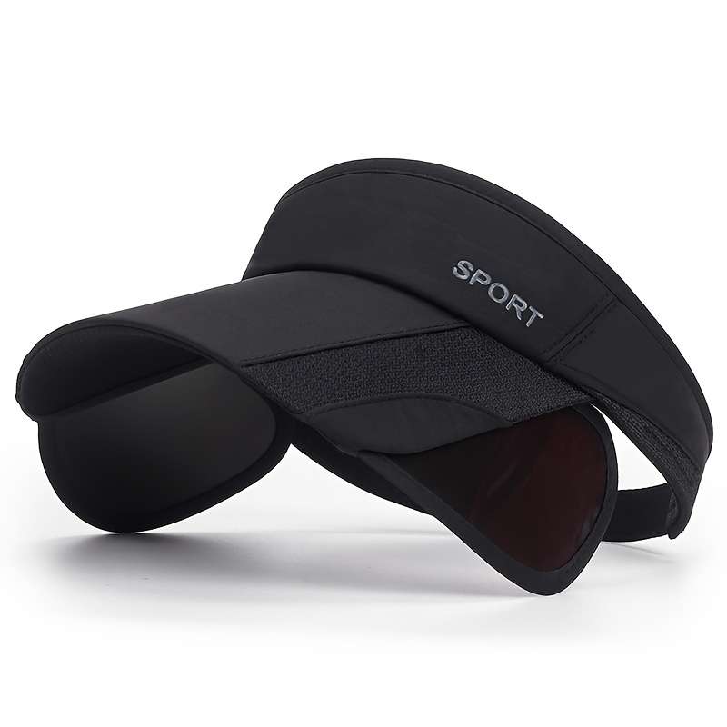1pc Adjustable Retractable Visor Hat with Large Brim Breathable Polyester Ideal for Tennis Golf