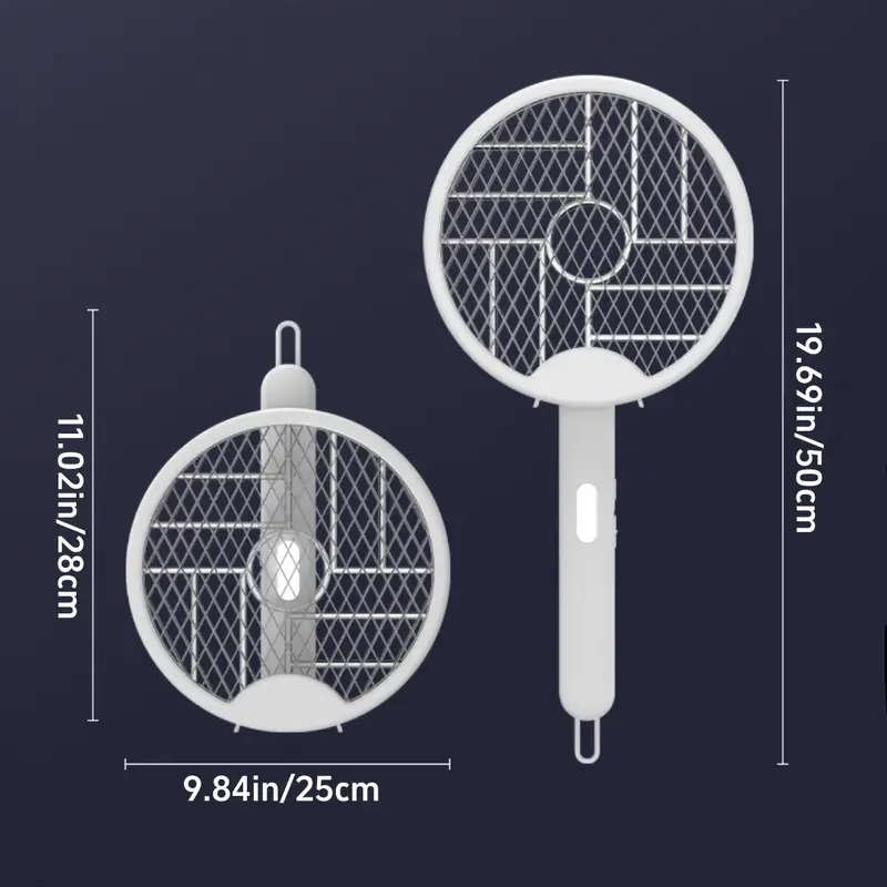 1pc USB Rechargeable Electric Mosquito Swatter Ball with Purple Light Insect Killer Foldable Design