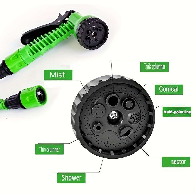 2Pcs Green Garden Hose Nozzle Adjustable Water Pressure
