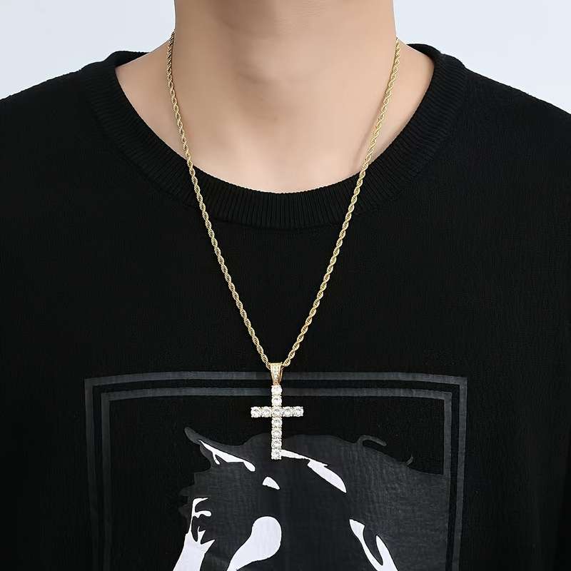 1 Piece Golden Jesus Theme Pendant