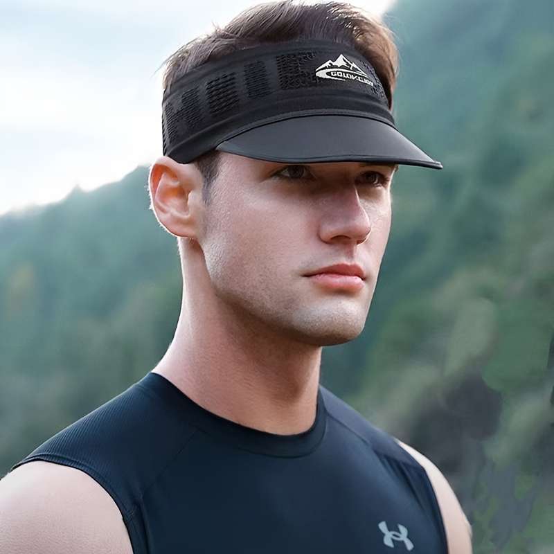 1pc Breathable Fabric Designer-Inspired Open-Top Baseball Cap with Eyelets Sweat-Wicking Light