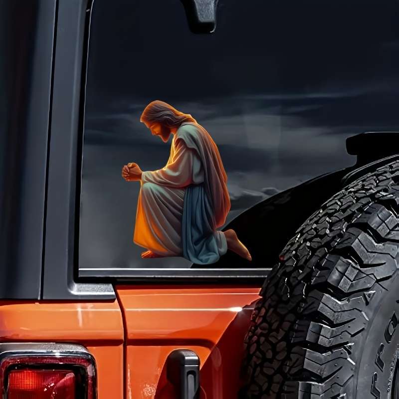 1pc   14.99cmx11.94cm Jesus Christian Themed Stickers
