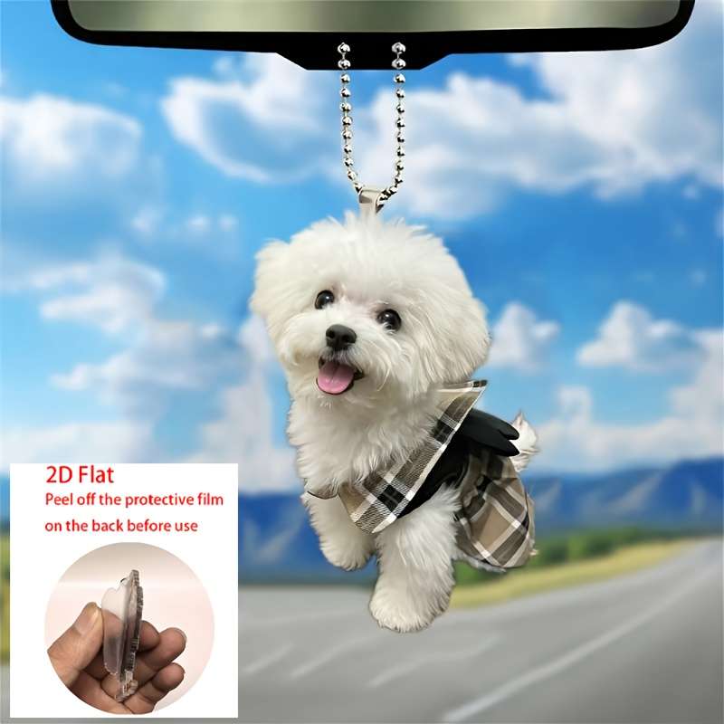 1pc 2D Flat    8cm 3.14in Cute Acrylic Pendant Car Rearview Mirror Pendant Backpack Pen