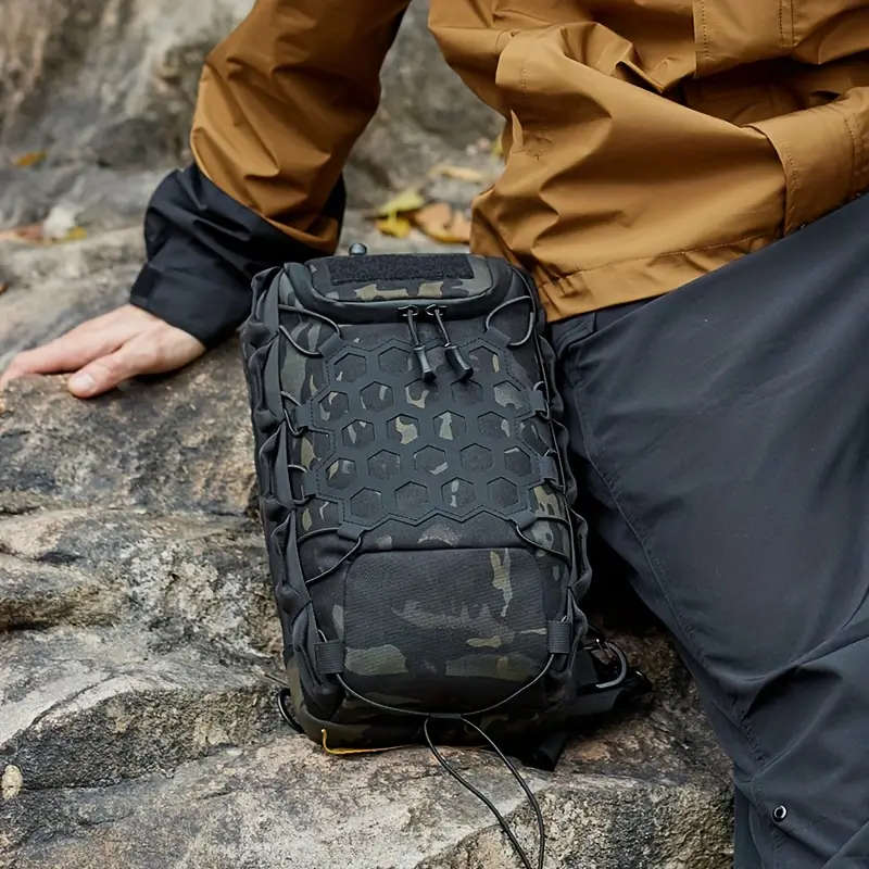 1pc Large Capacity Camo Tactical Chest Bag Durable Water-Resistant Oxford Fabric