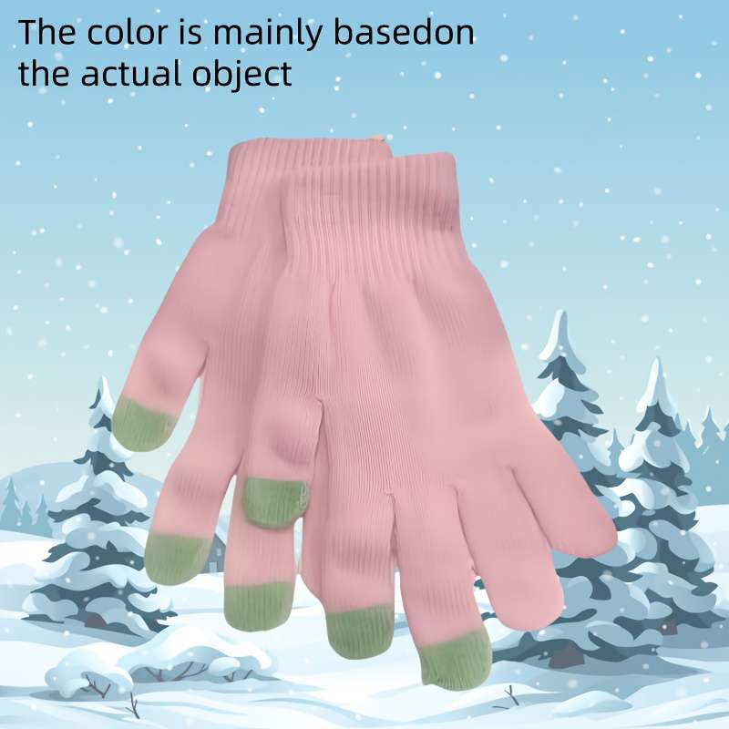1 Pair Grey Warm Gloves
