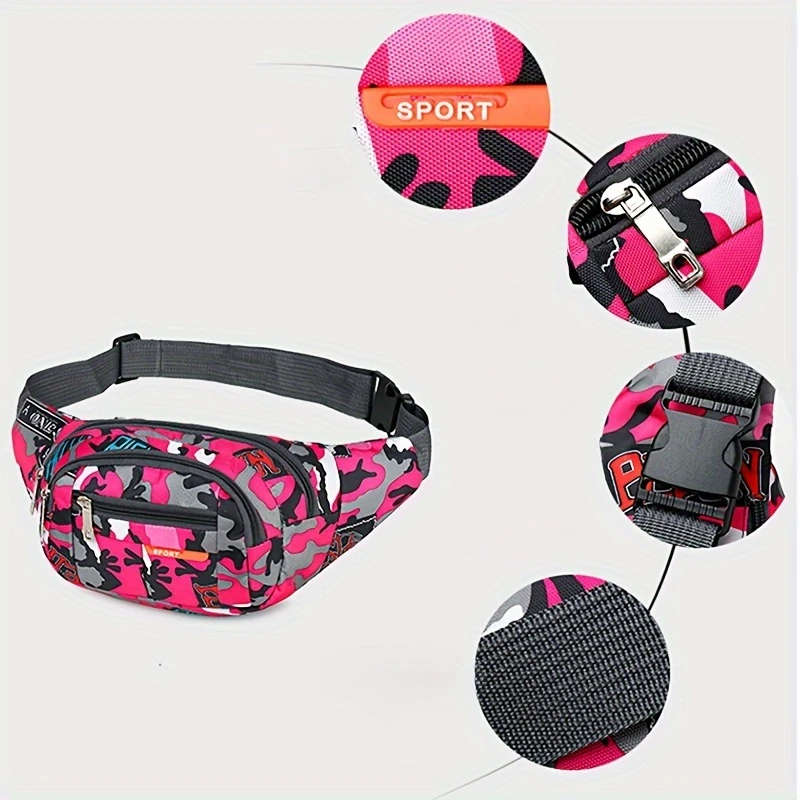 1pc Leisure Sports Outdoor Waist Bag Shoulder Messenger Bag Chest Bag Wear-Resistant Oxford Cloth