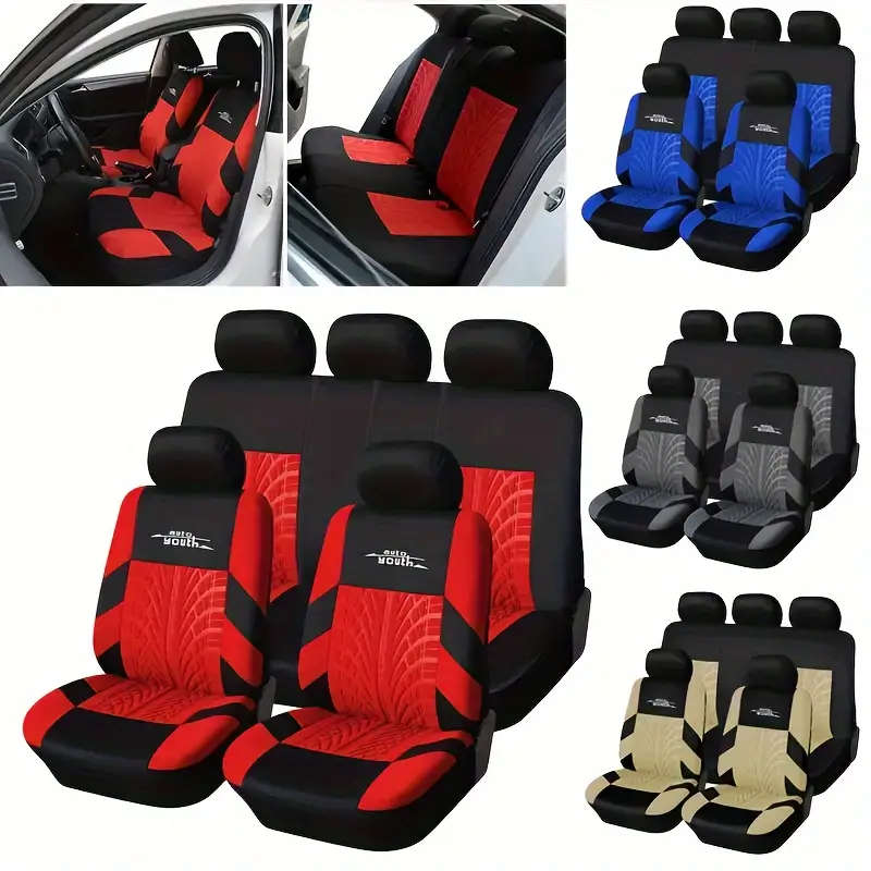 Universal Fit High-Quality Seat Cover Set for Cars Full Set Car Seat Protectors Durable Polyester