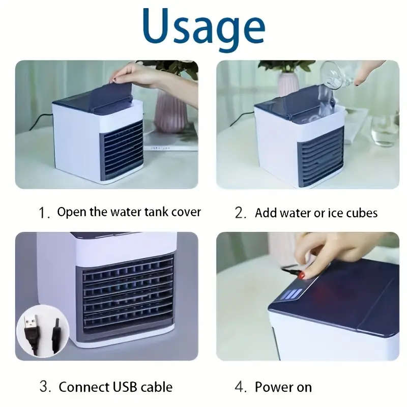 3 In 1 Mini Portable Air Conditioner Fan Heater Humidifier