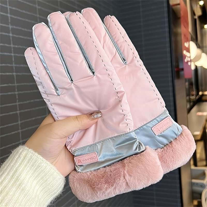 1 Pair Black Warm Gloves