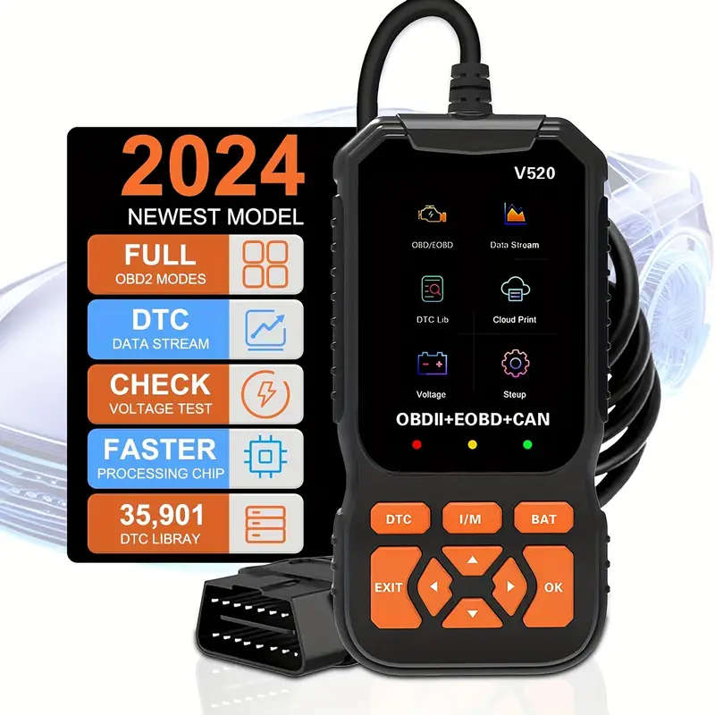 1pc Advanced OBD2 Scanner Diagnostic Tool USB Powered Supports Mode 6  8 Code Reading  Clearing Prin