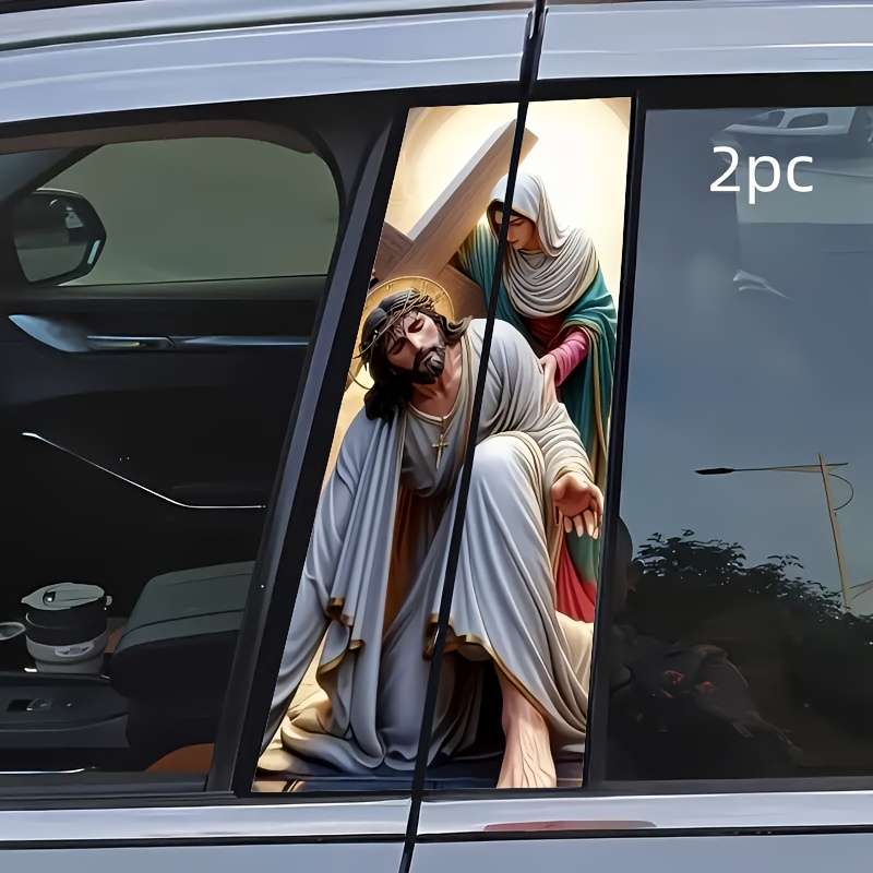 2pcs Jesus Christian Themed Stickers