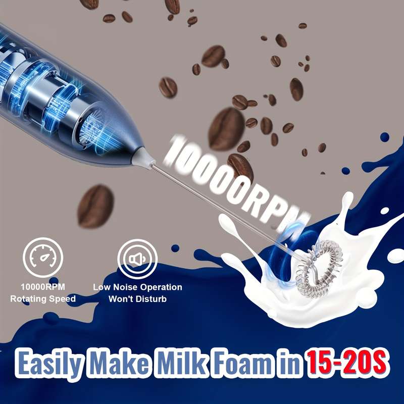 1pc Lalayuan Electric Milk Frother Mini Milk Foamer Battery OperatedNot Included Stainless Steel