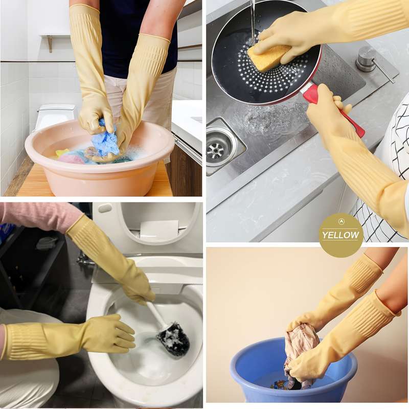 1 Pair Rose Red Size L Household Cleaning Gloves