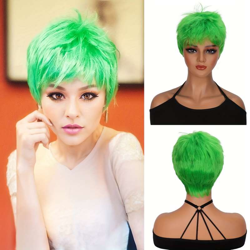 1Pc Grass Green 20.32cm Fashion Design Wig