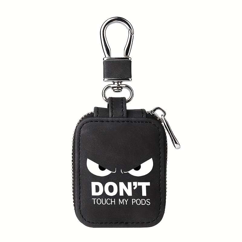 1pc Fun "Hands Off My Pods" Text Earbud Carrying Case Small Size Compatible with AirPods Made of
