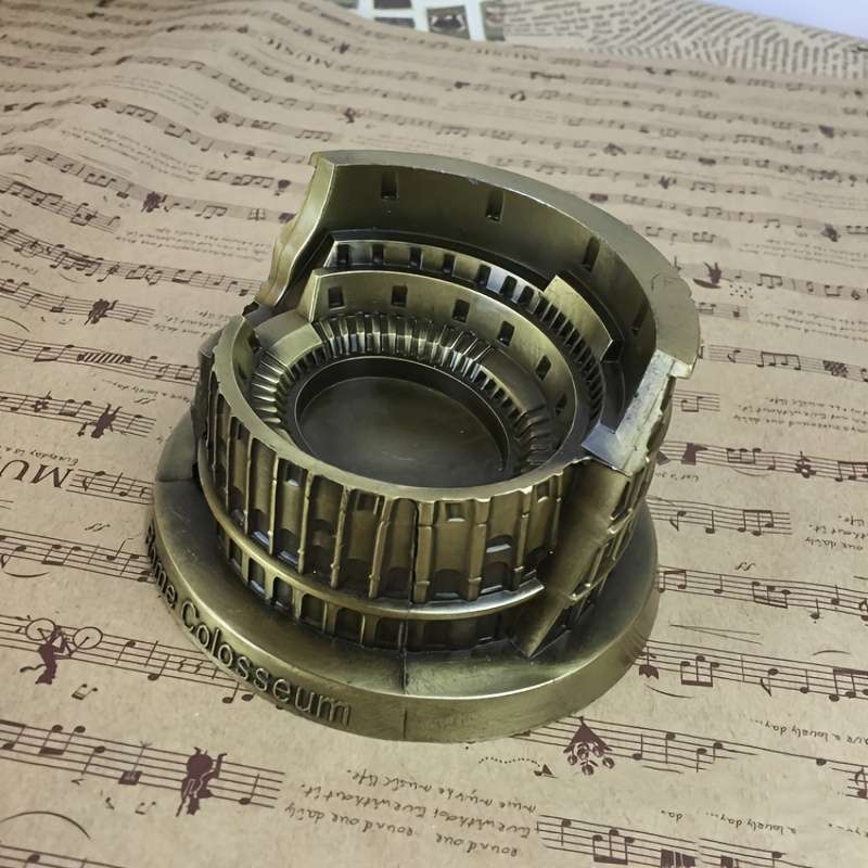 2D Flat 1pc metal Roman Colosseum model ashtray handicrafts home and office ornaments holida