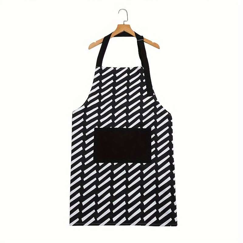 1pc Nordic-Inspired Cotton Knit Kitchen Apron with Large Front Pocket Sleeveless Cooking Apron fo
